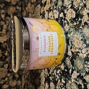 BBW Plumeria & Sugared Lemon Zest scented 3 wick candle
